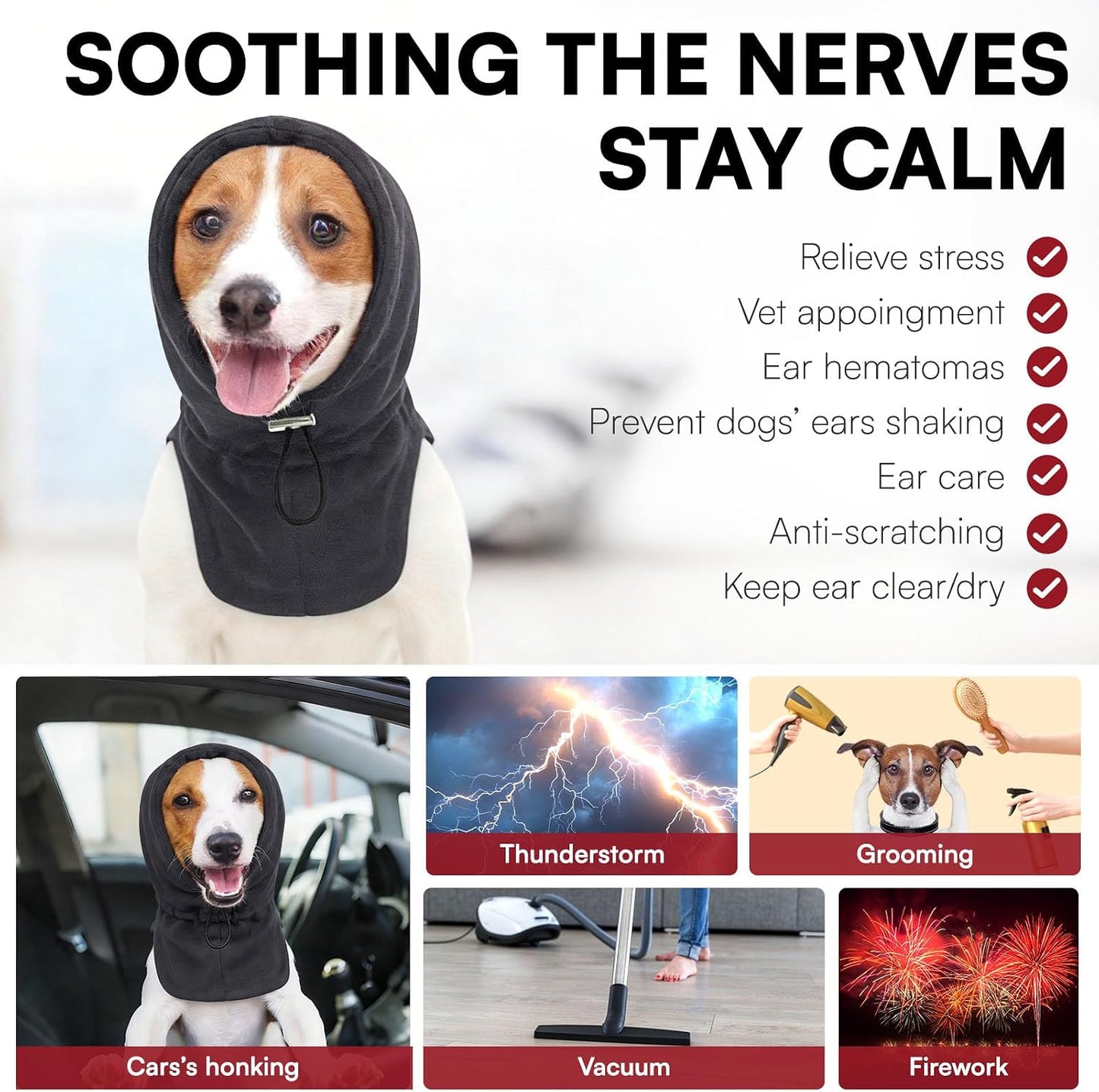 Soft and breathable fleece material texture of the Preferhouse dog head wrap.