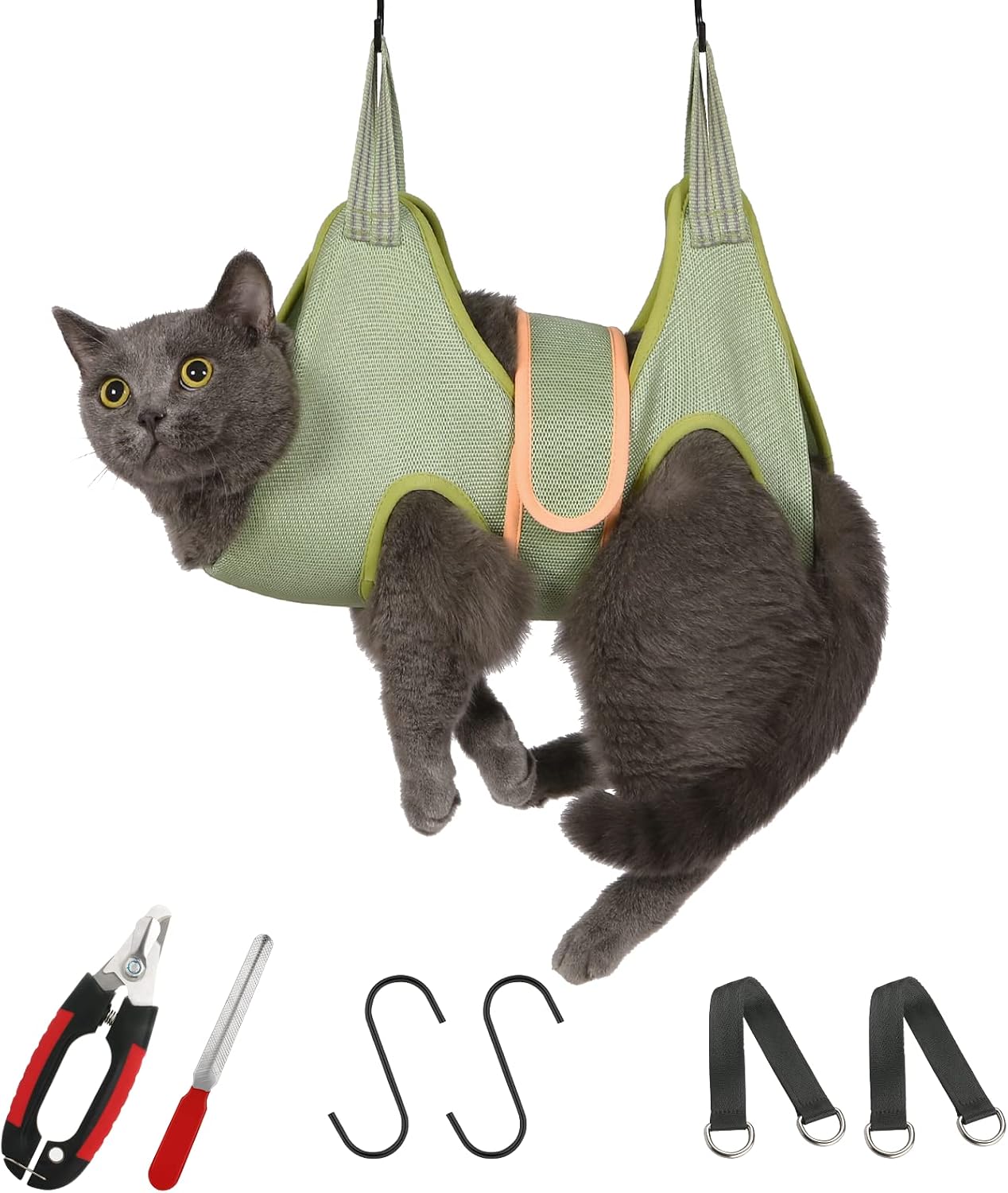 Guzekier Pet Dog Grooming Hammock Harness for Cats & Dogs, Dog Sling for Grooming, Dog Hammock Restraint Bag with Nail Clippers/Trimmer, Nail File, Pet Comb,Ear/Eye Care - Image 9