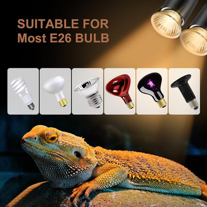 Lachesan turtle heat lamp bulbs pack setup inside a standard ceramic dome fixture.