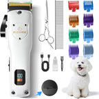 Low vibration heavy duty dog trimmer being cleaned with the maintenance brush