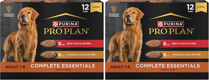 Purina Pro Plan Complete Essentials Wet Dog Food Chicken and Rice Entree and Beef and Rice Entree Variety Pack - (Pack of 12) 13 oz. Cans - Image 10