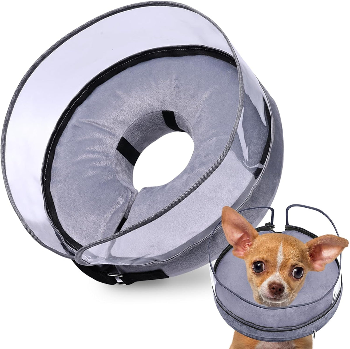 BARKLESS Dog Cone, Inflatable Dog Cone After Surgery for Large Breeds, Soft Surgery Collar with Enhanced Anti-Licking Guard Shield for Pets, Patented Protective Donut Collar - Image 9
