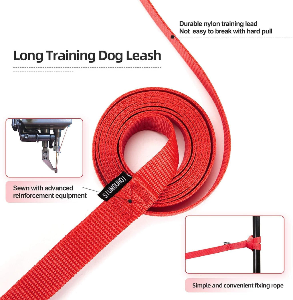 Reinforced zigzag stitching detail on the Siumouhoi long line obedience puppy training rope.