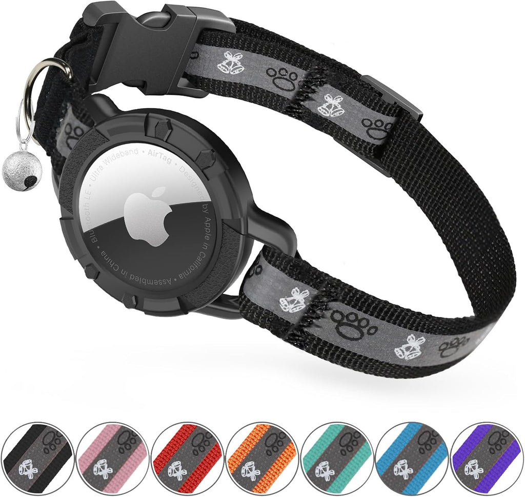 Breakaway AirTag Cat Collar, Reflective Cat Tracker Collar with Air Tag Holder and Bell, Safety Elastic Band Cat GPS Collars for Girl Boy Cats, Kittens and Puppies (Green, 8-13'') - Image 15
