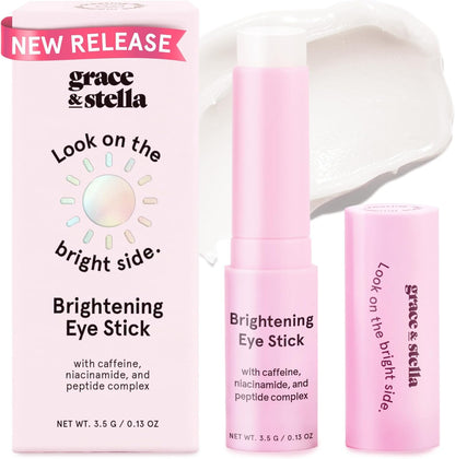 grace & stella under eye brightener balm stick front view packaging