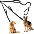 VAANNQOUU double dog leash front view showing tangle free swivel mechanism