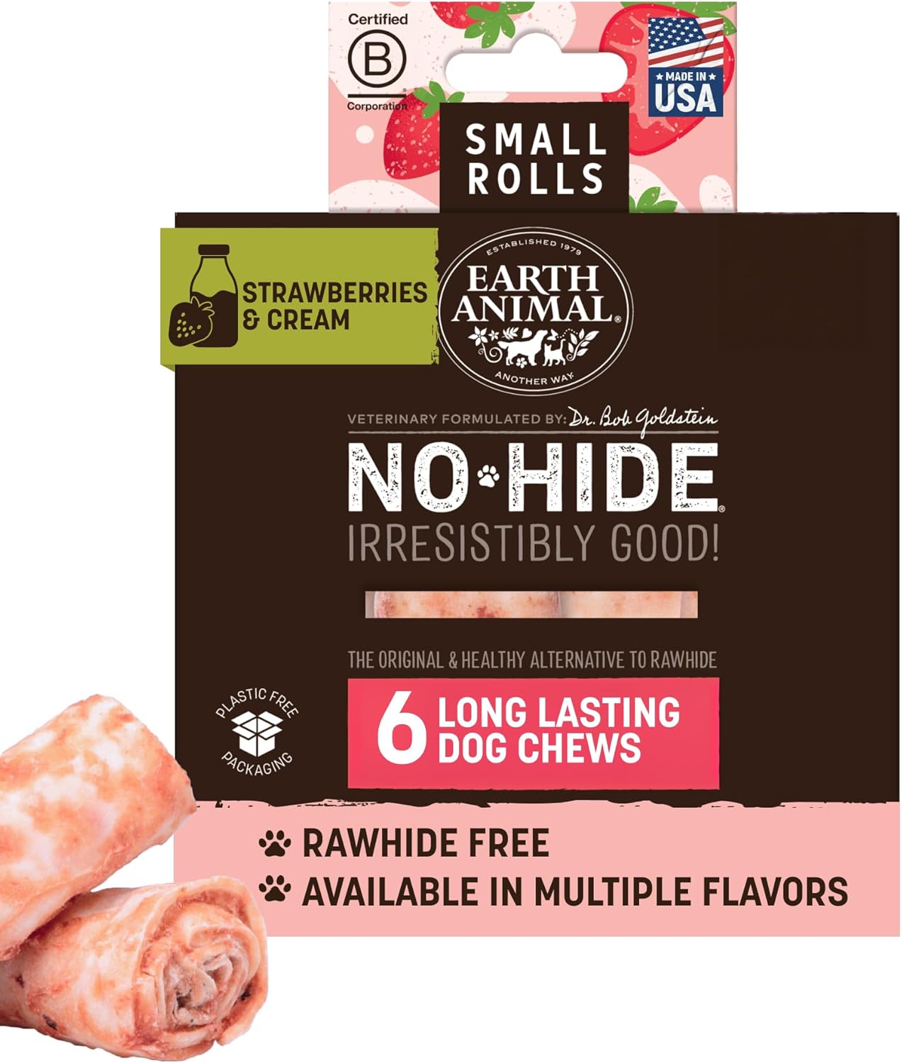 Earth Animal No Hide Chews - Long Lasting Rawhide Free Small Dog Chews Rolls, Chicken - 6 Count - Image 14