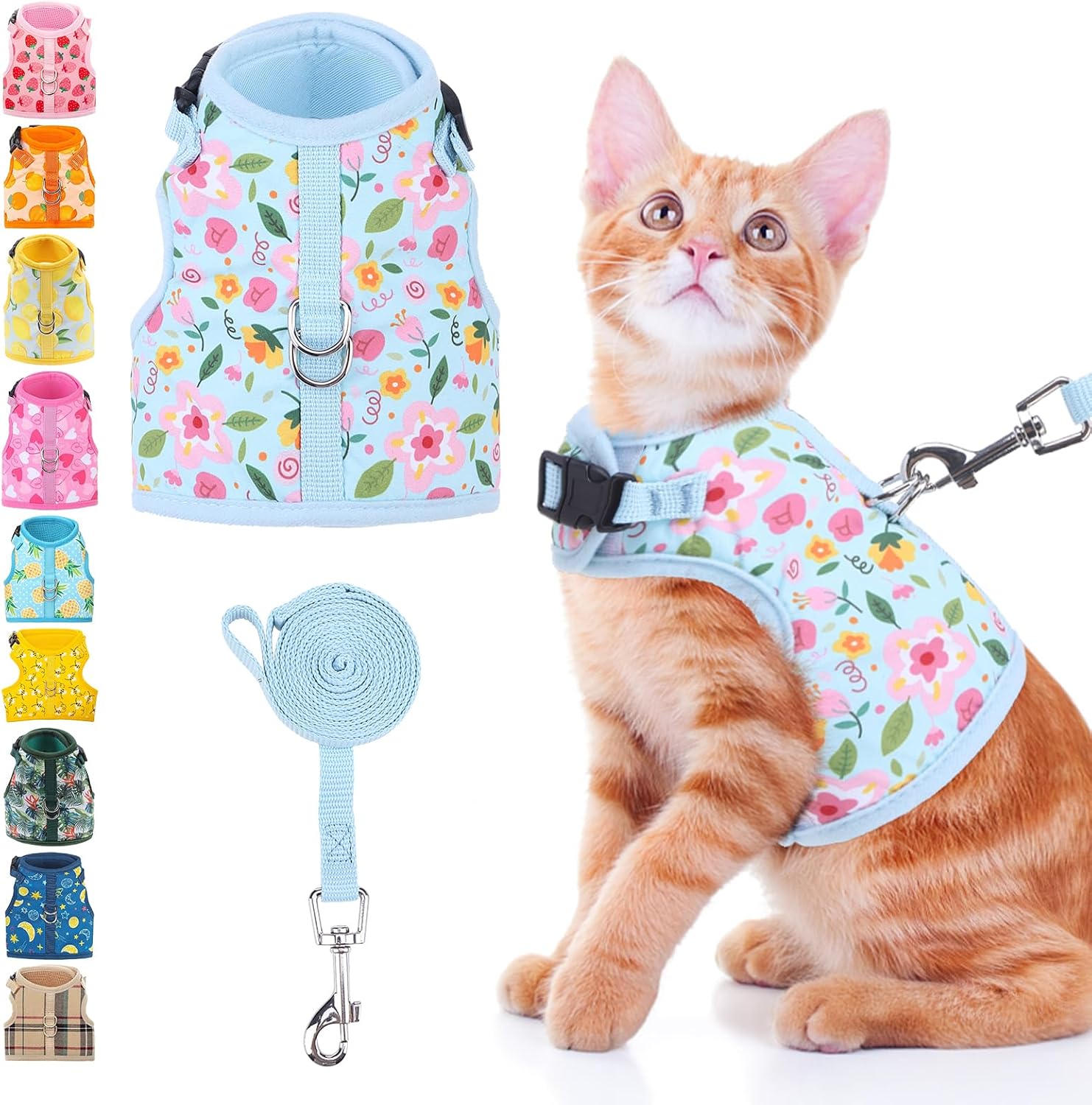 BINGPET Cat Harness and Leash Set Escape Proof, Fashionable Adjustable Mesh Harness for Walking, Soft Cute Breathable Easy Control Cat Vest for Kitten Puppy Small Medium Large Cats - Image 15