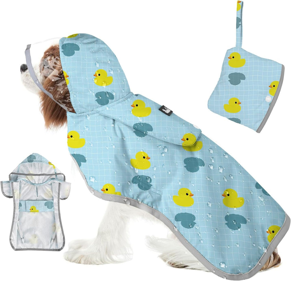 SlowTon Dog Raincoat, Adjustable Dog Rain Jacket Clear Hooded Double Layer, Waterproof Poncho with Reflective Strip Straps and Storage Pocket for Small Medium Large Dogs Puppies(DK XL) - Image 15