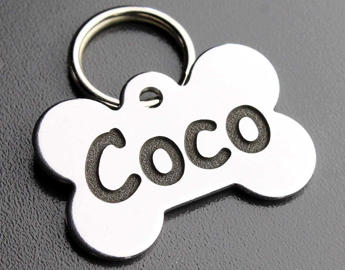 DEEP Engraved Premium Dog & Cat ID Tag - Personalized, Stainless Steel, Long-Lasting Durability - Bone 1" x1-1/2 (2-Side Engraving) - Image 13