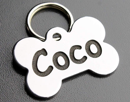 DEEP Engraved Premium Dog & Cat ID Tag - Personalized, Stainless Steel, Long-Lasting Durability - Bone 1" x1-1/2 (2-Side Engraving) - Image 13