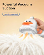 Yinole pet grooming vacuum kit with four interchangeable attachment heads displayed clearly.