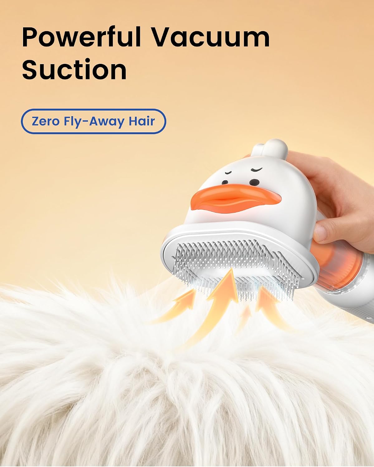 Yinole pet grooming vacuum kit with four interchangeable attachment heads displayed clearly.