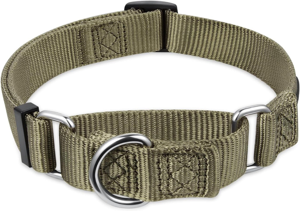 Premium colorfast green nylon webbing closeup on a durable pet collar