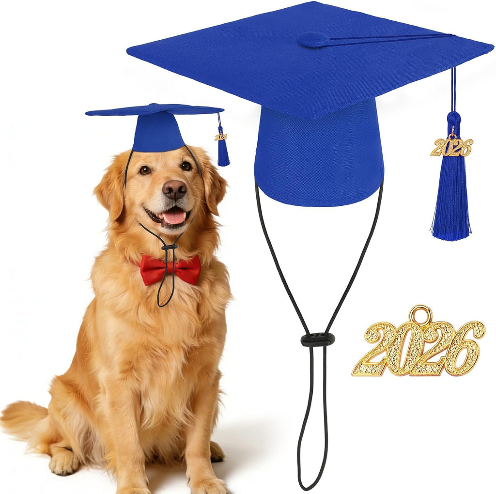 JULMELON Pet Graduation Caps with 2026 Pink Tassels, Dog and Cats Graduation Pink Hats Adjustable Mini Graduation Caps for AKC Graduation Photo Props Holiday Costume Accessories - Image 9