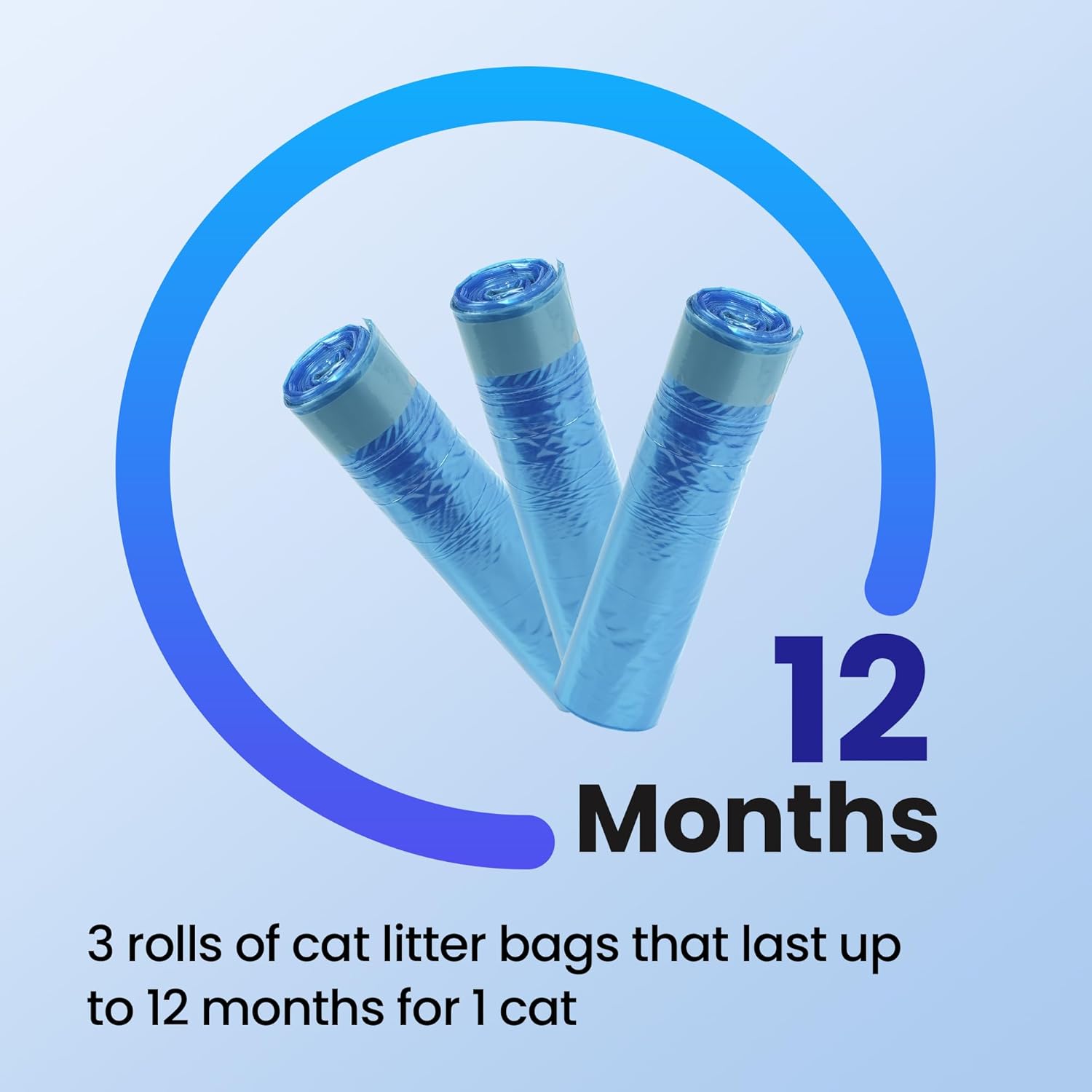 GKJ Cat Waste Disposal Bags roll showing the seven layer film material