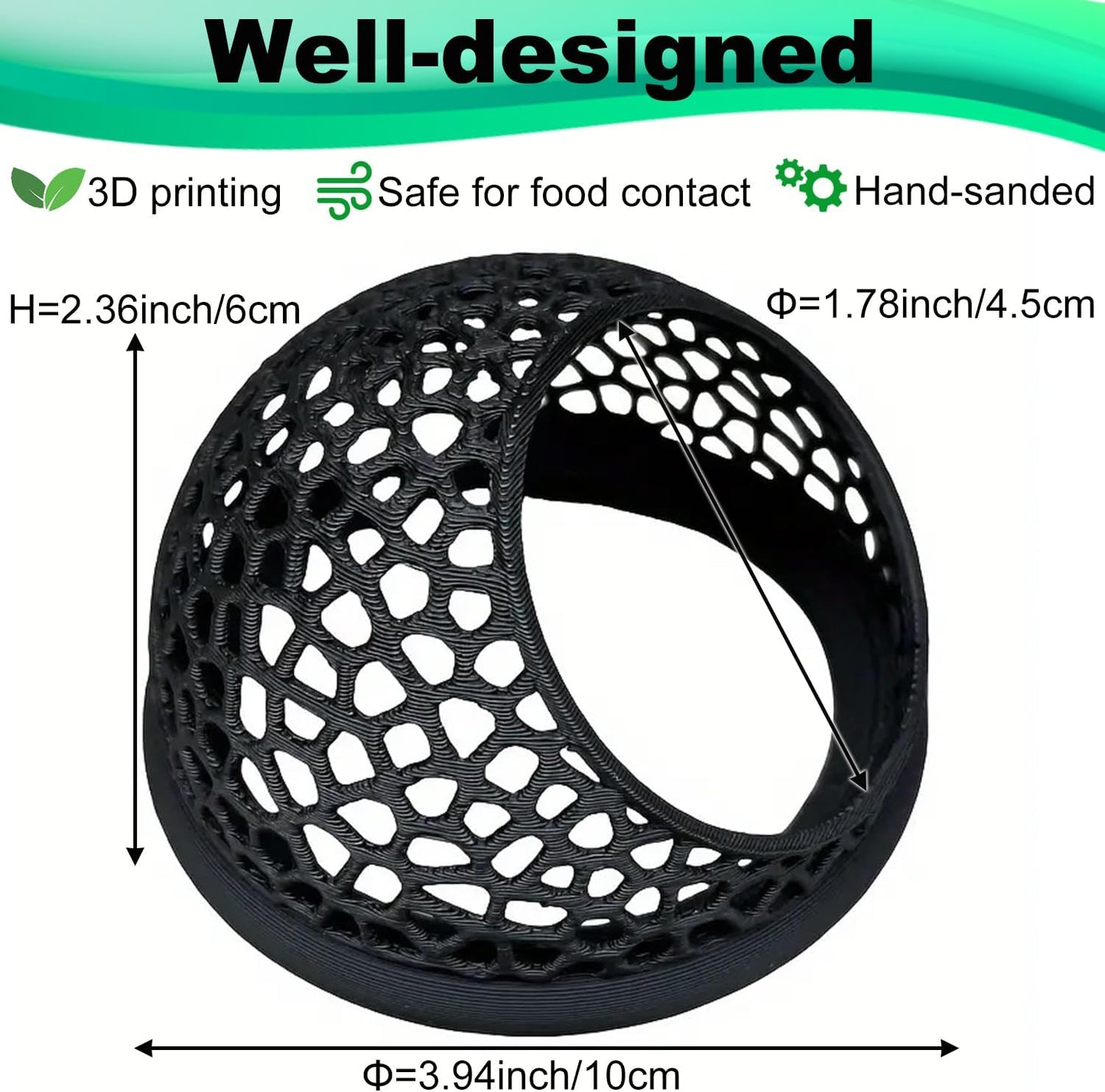 Top view of 3D printed floating feeder ring for precise feeding control.