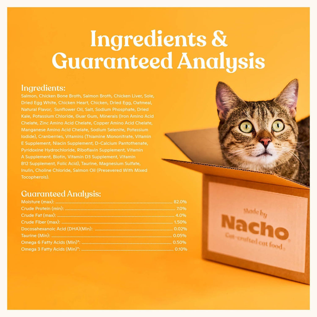 Top view of Made By Nacho cat food 3 ounce cans