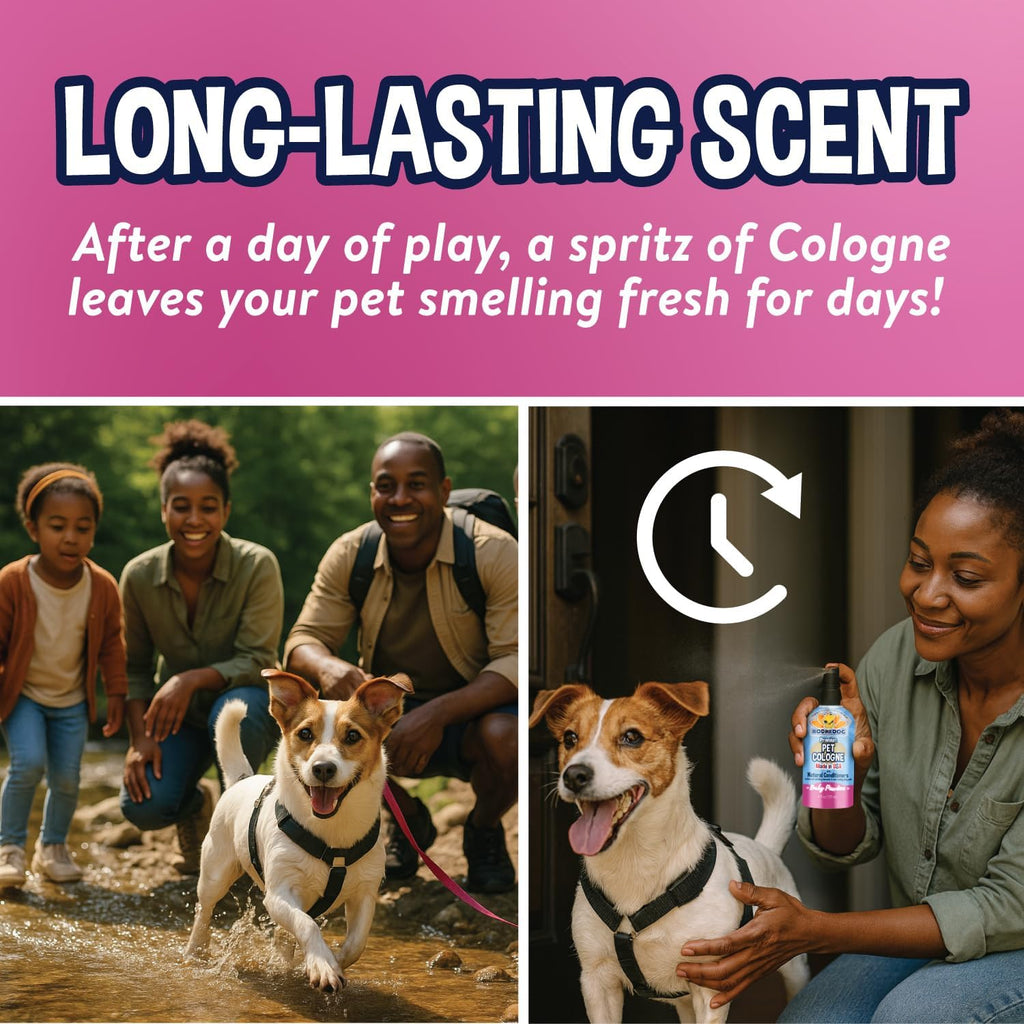 Premium imported dog deodorant spray for smelly pet coats