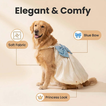 FLAdorepet large breed dog dress size chart display with measurement guide