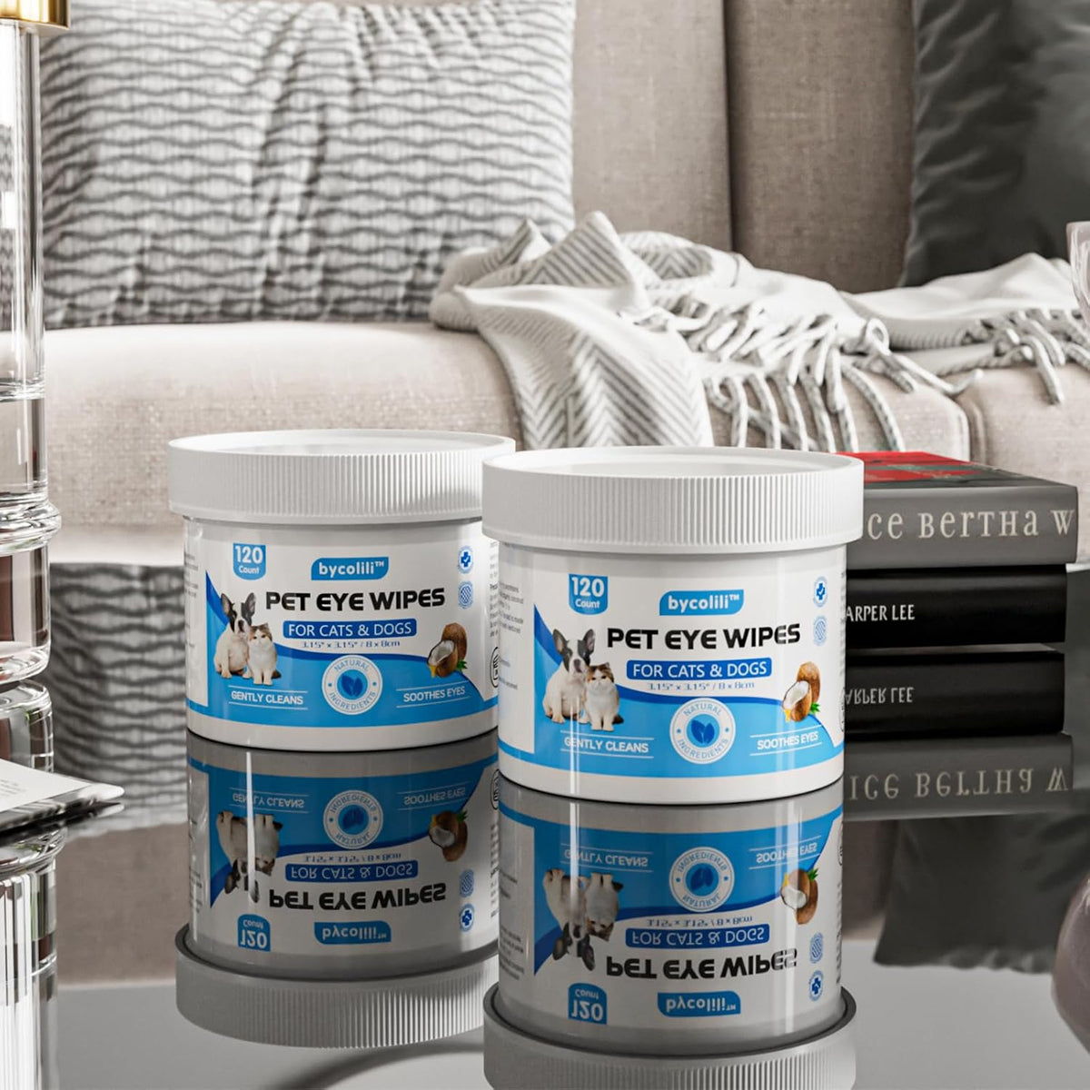 2 Pack Eye Wipes for Dogs & Cats,Extra Large 240 Count Natural Tear Stain Eyes Wash Pads,Gently Remove Discharge,Debris,3.15" Coconut Oil Cleans Eyes,Face,Wrinkles - Image 9