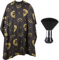 YELEGAI professional hair cutting cape front view with black graphic pattern
