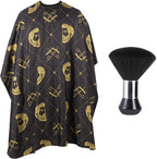 YELEGAI professional hair cutting cape front view with black graphic pattern