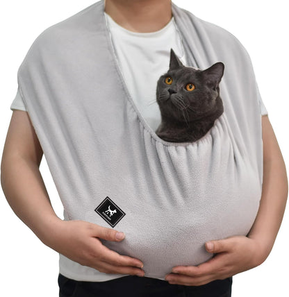 Pawpubby Ultra-Soft Polar Fleece Cat Sling front view