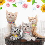 4 Pack Kitten Collars, Breakaway Kitten Collar with Bell, Floral - Image 2