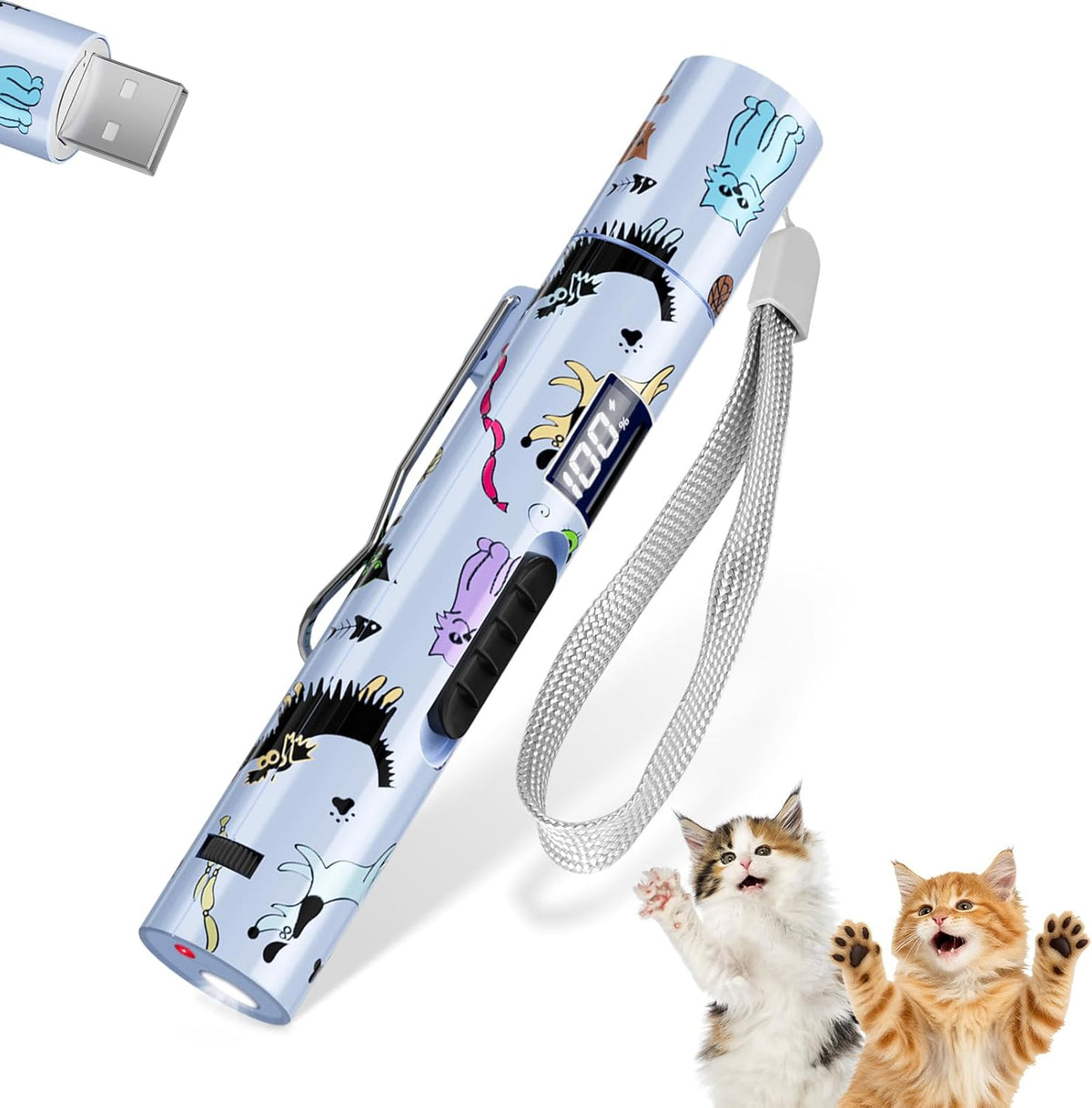 TBTeek Cat Toy, USB Rechargeable Interactive Kitten Toy, 7 Light Modes & Adjustable Patterns, Portable Pet Cat Mouse Toy for Fun Chase Play Exercise (2 Pack) - Image 10