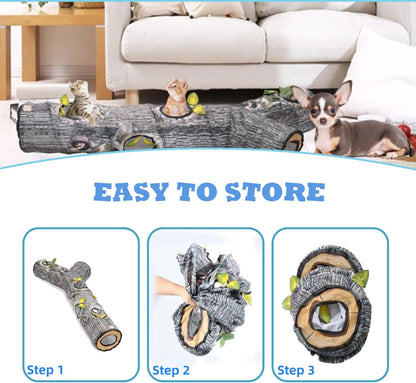 Durable double layer polyester pet tunnel with decorative green leaves