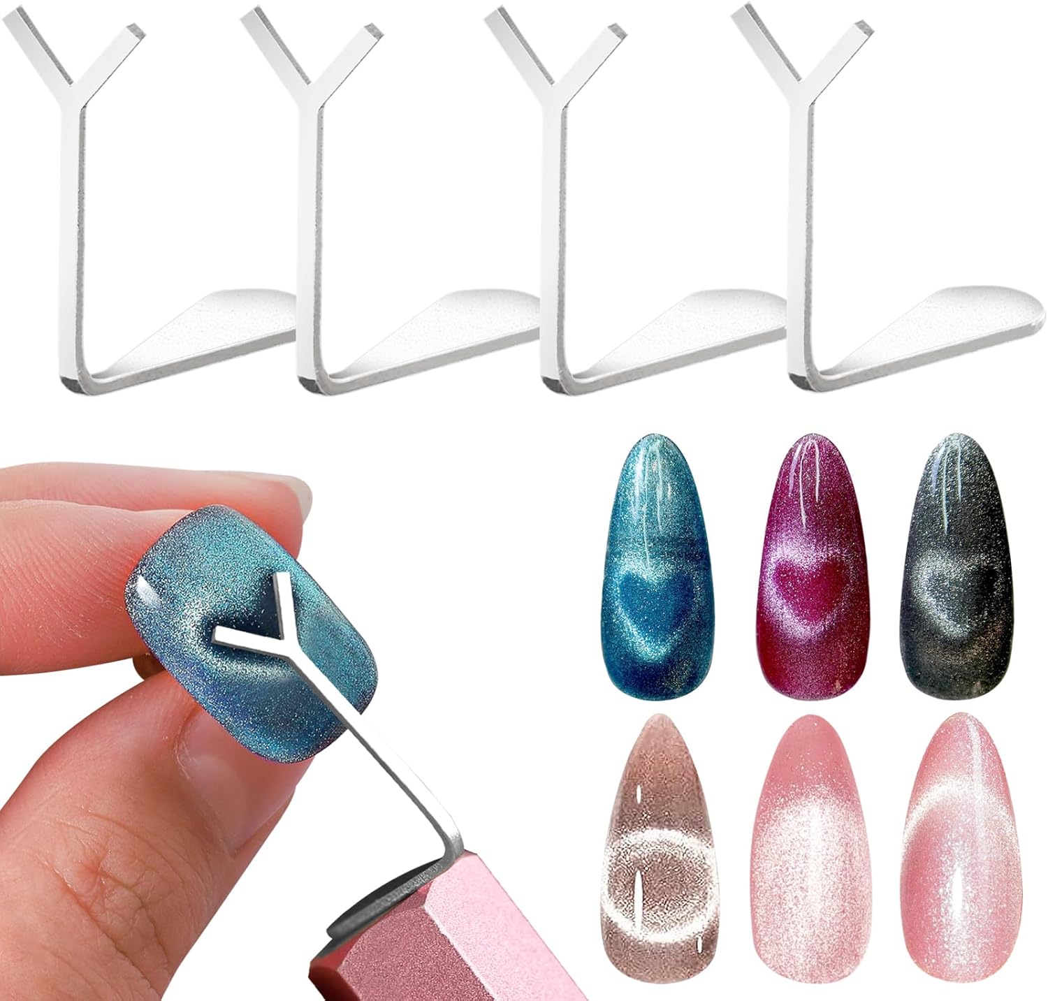 C12rtive Heart Cat Eye Nail Magnet Tool set front view