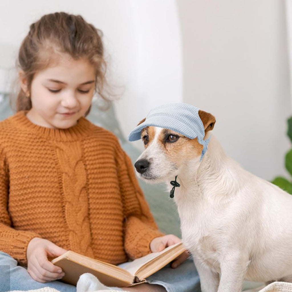Dog wearing Symphonyw summer beach hat for sun protection