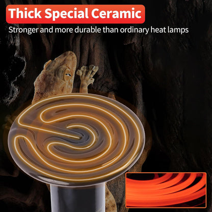 Lucky Herp 100 Watt pet brooder coop heater bulb providing radiant infrared warmth