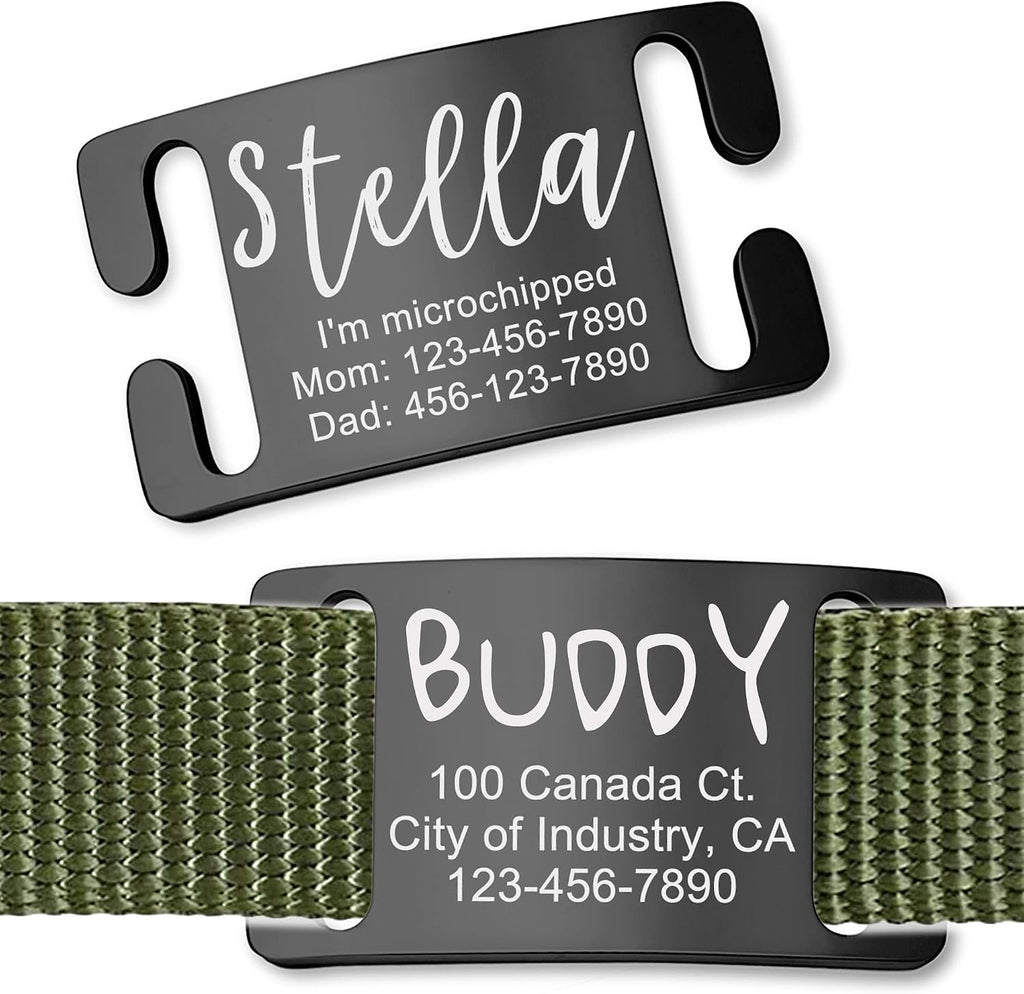 Anavia Slide On Silent Pet ID Tags, S/M/L/XL Personalized Gold Black Stainless Steel Customized Engraved Cat Dog Name Tags, Glossy Finish Chew-Proof Quiet Dog Collar Tag (X-Large, Silver) - Image 12
