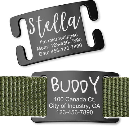 Anavia Slide On Silent Pet ID Tags, S/M/L/XL Personalized Gold Black Stainless Steel Customized Engraved Cat Dog Name Tags, Glossy Finish Chew-Proof Quiet Dog Collar Tag (X-Large, Silver) - Image 12