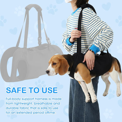 Shinylin Dog Carry Sling Emergency Backpack Pet Legs Support and Rehabilitation Dog Lift Harness Adjustable Lifting Straps Carrier for Senior Dogs Joint Injuries, Arthritis, Hiking, Skiing, Black(L) - Image 6