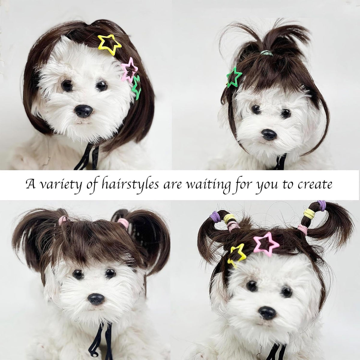 Lamiaraga synthetic pet hair accessory being trimmed with grooming scissors
