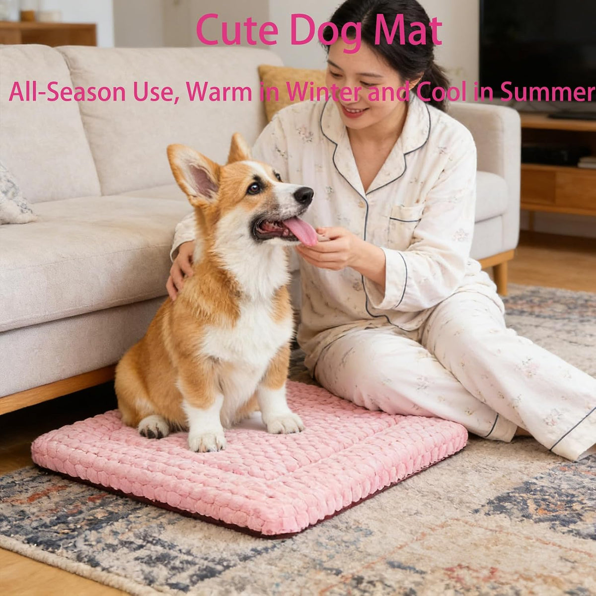 Zutbouc washable dog crate pad in cage setup
