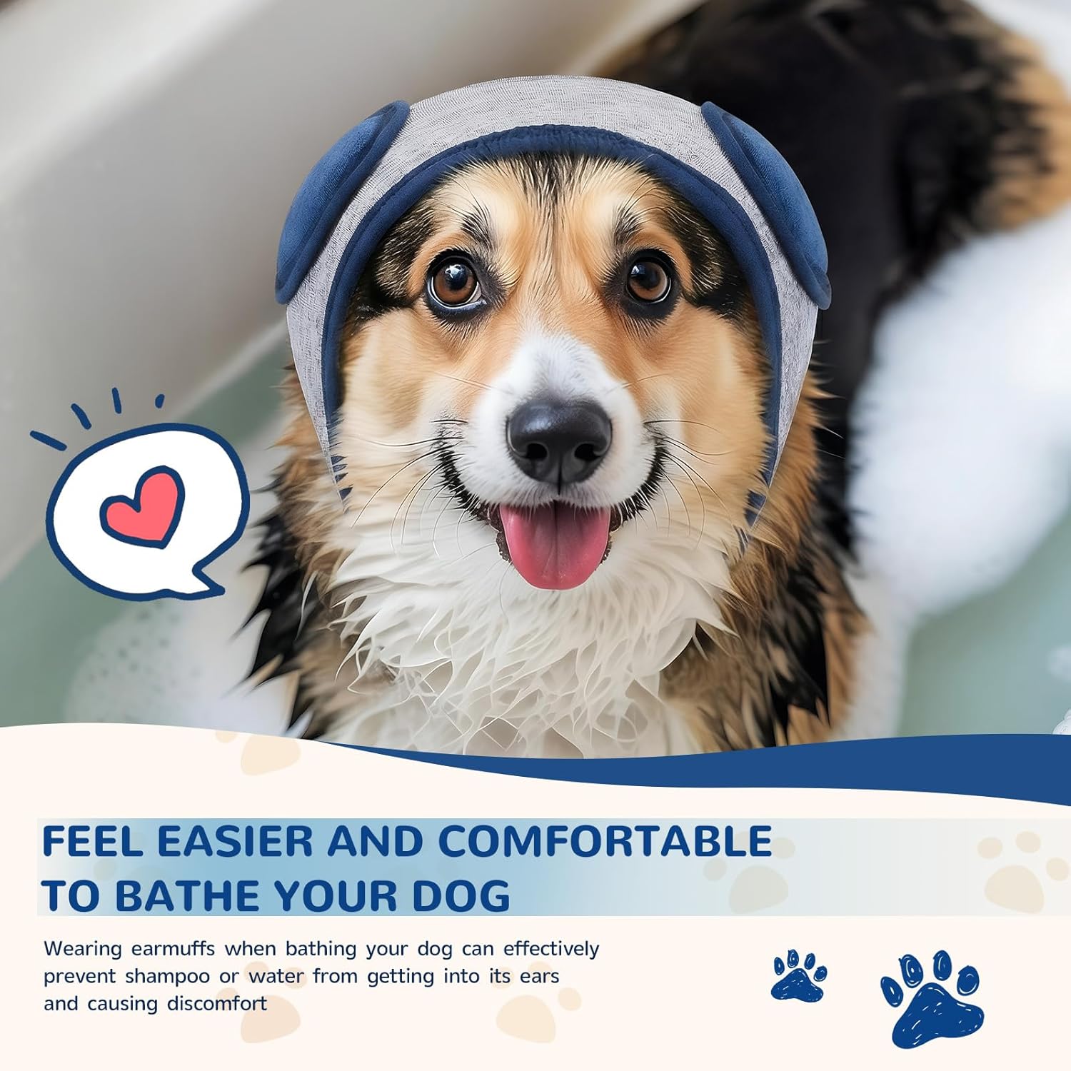 KOPBTBOY calming dog muffler ear wrap for hematoma recovery and head shaking prevention