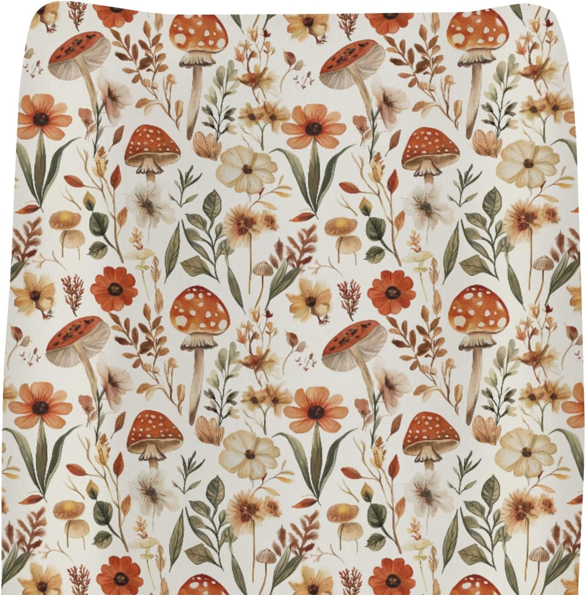 ZoUbqchY boho mushroom changing pad cover front view