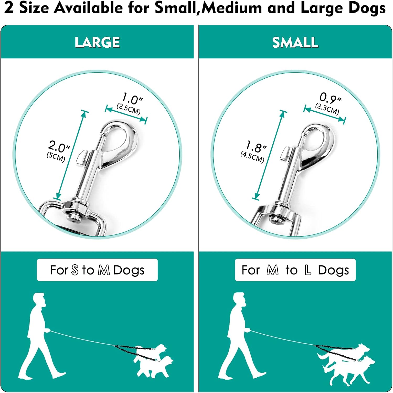 Snagle Paw dual canine walking accessory displaying durable elastic bungee segments