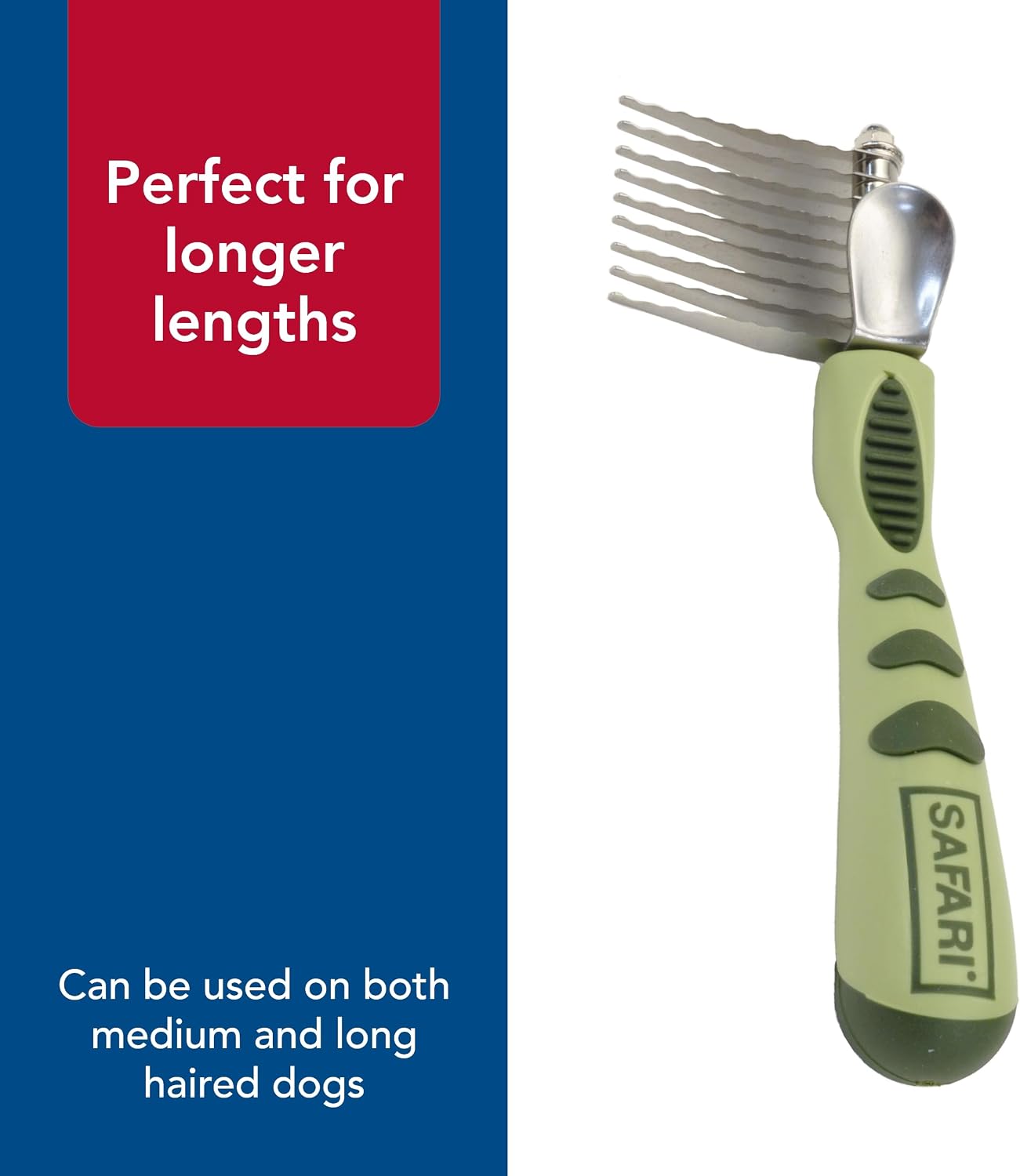 Coastal Pet Safari pet detangling comb packaging side view