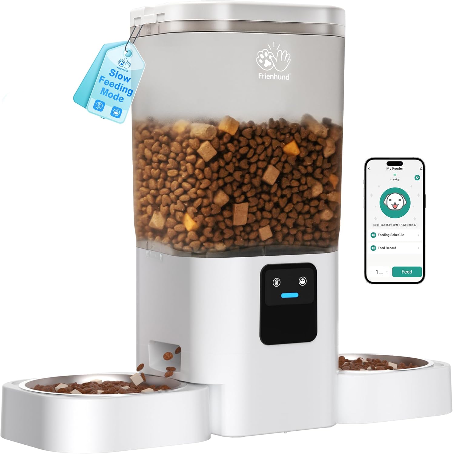 Frienhund Automatic Cat Feeder with 2K Camera: 5G WiFi Automatic Dog Feeder with Night Vision,Cat Food Dispenser with 7L Large Food Storage Container for Multiple Pet,Detachable for Easy Clean -29 Cup - Image 11