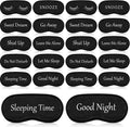 Eurzom 20 Pieces Funny Eye Sleeping Mask front view showing different slogan designs.