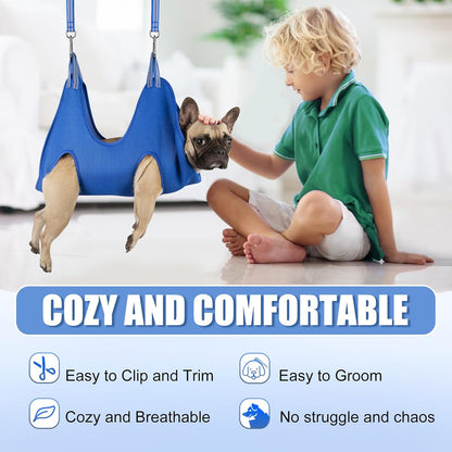 Kkiimatt 10 in 1 Pet Grooming Hammock Harness with Nail Clippers/Trimmer, Nail File, Dog Hammock/Grooming Sling for Nail Trimming/Clipping - Image 2