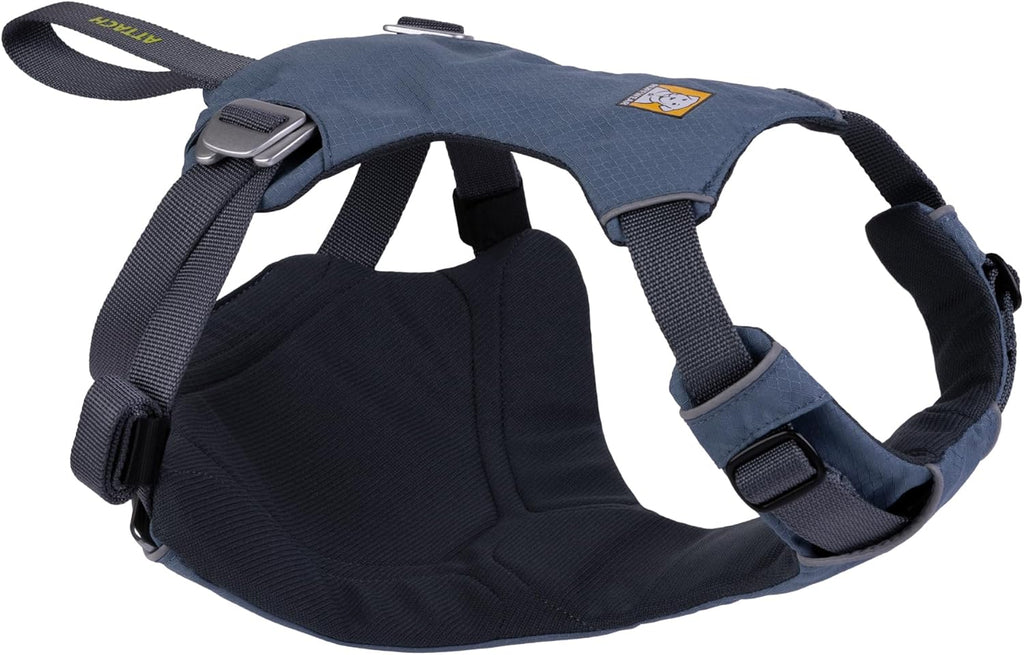 Ruffwear Load Up dog car harness front view in slate blue