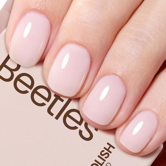 Beetles Milky Pink Gel Nail Polish 15ml bottle front view