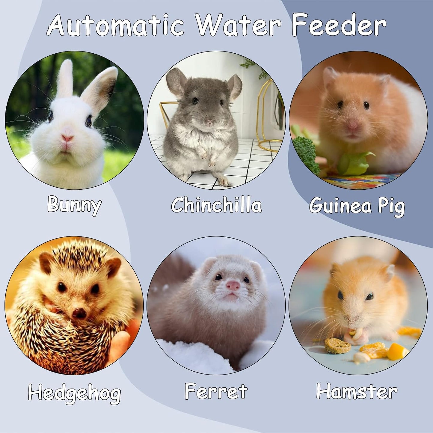 Tfwadmx Rabbit Watter Bottle 17oz Hanging Guinea Pig Automatic Water Dispenser No Drip Small Animal Cage Water Feeder Bowl for Bunny Chinchilla Hedgehog Ferret 2PCS (Grey) - Image 6