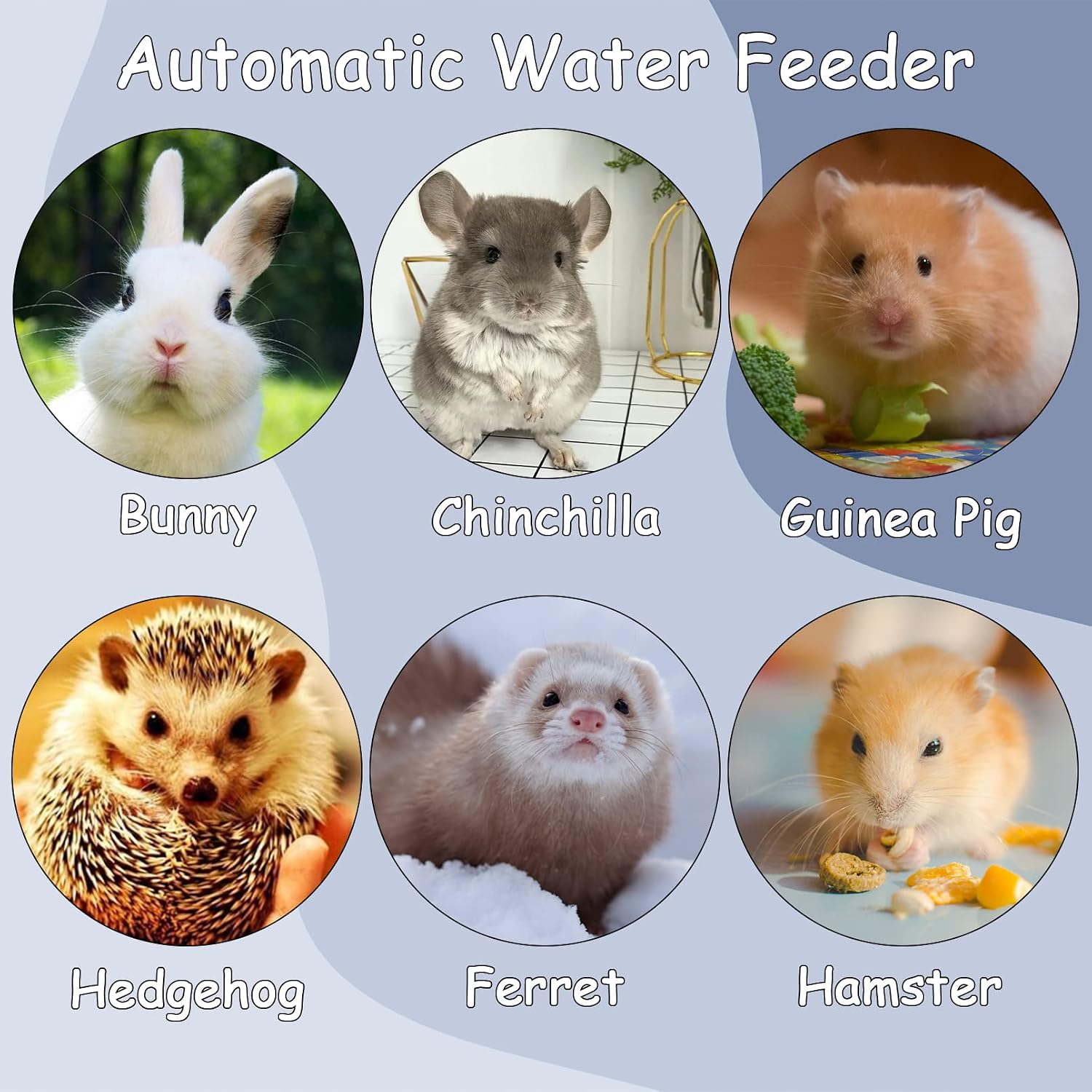 Tfwadmx Rabbit Watter Bottle 17oz Hanging Guinea Pig Automatic Water Dispenser No Drip Small Animal Cage Water Feeder Bowl for Bunny Chinchilla Hedgehog Ferret 2PCS (Grey) - Image 6